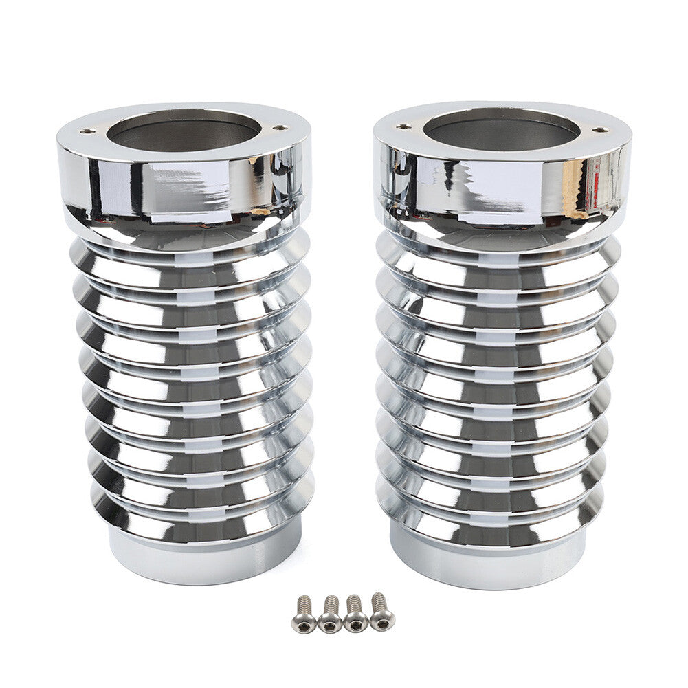 Retro Fork Boot Slider Covers Chrome for Harley Tour Road Street Tri Glide FLHR
