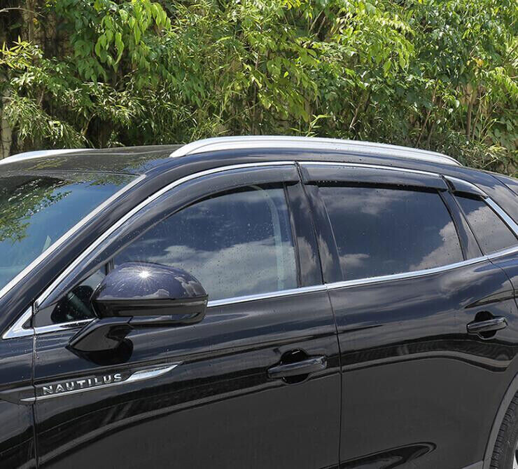 Chrome  black Window Visor Vent Shades Sun Rain for Lincoln Nautilus 2019-2023