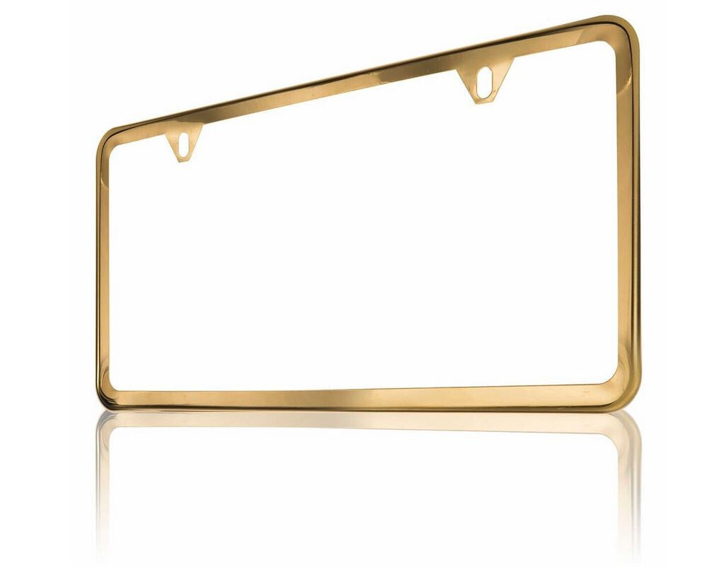 1 piece car license plate frame cover cap rear boot trunk gold suitable for Audi