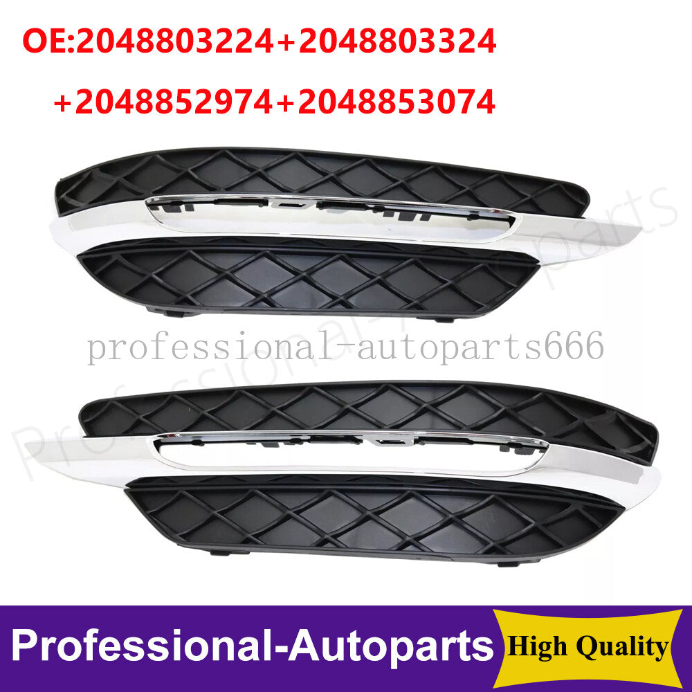 4PCS L+R Daytime Running Light Insert Bezel Grille Trim for 12-14 for Mercedes C250