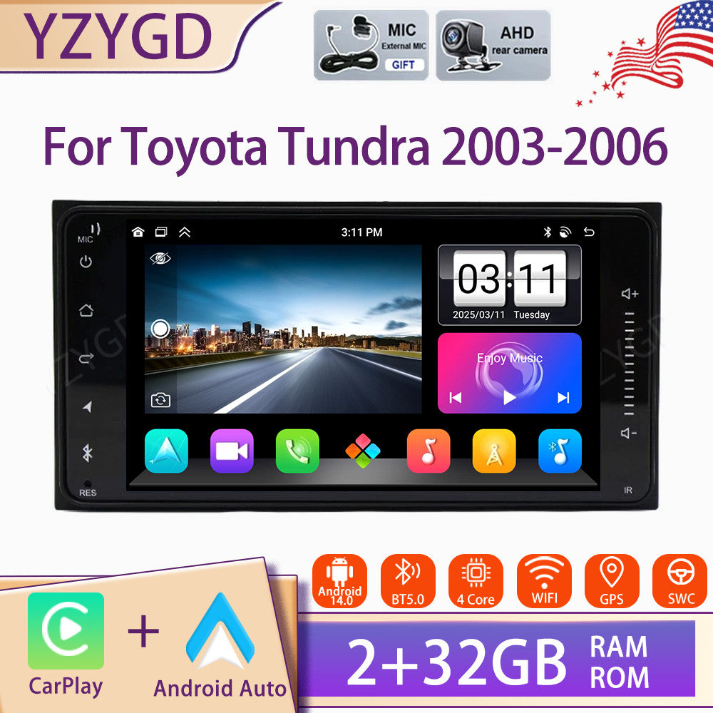 Car Radio for Toyota Tundra 2003-2006 7inch Android 14 Carplay GPS Stereo Screen