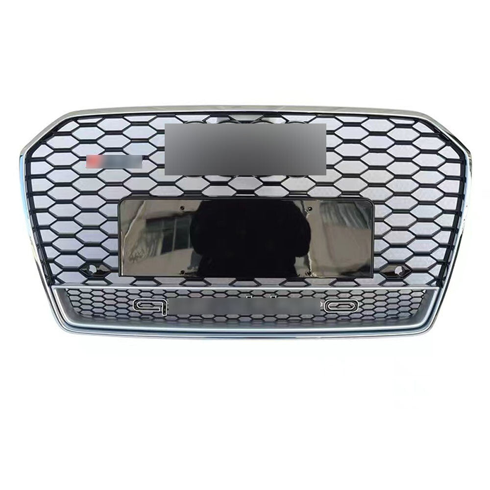 Front Bumper Grille Honeycomb Grill Fit for Audi A6 S6 2016-2018 W/Camera Slot