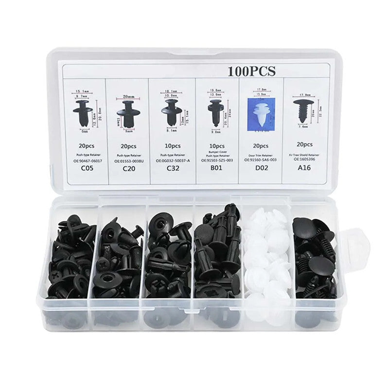 Car Body Push Retainer Pin Rivet Bumper Door Trim Panel Fastener Clip Mixed Kit