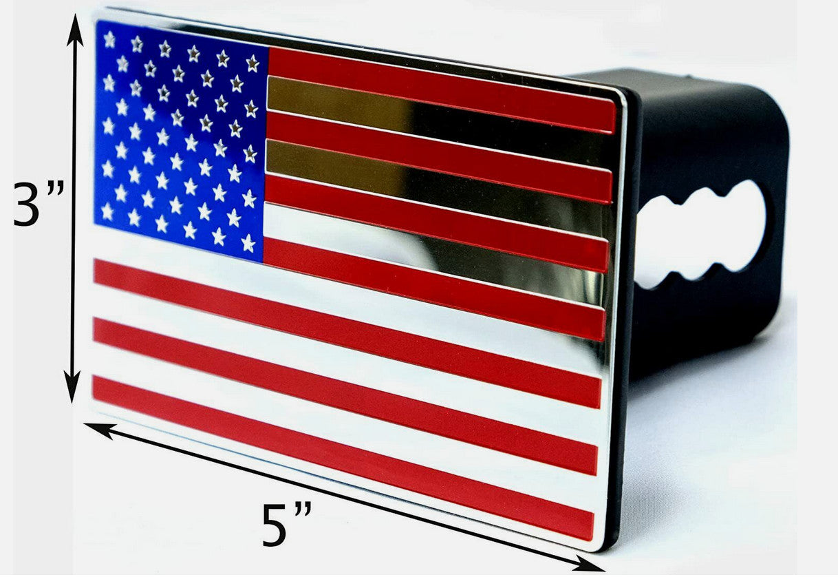 Car mount plug cap trailer tow receiver 2-inch American flag  for ford
