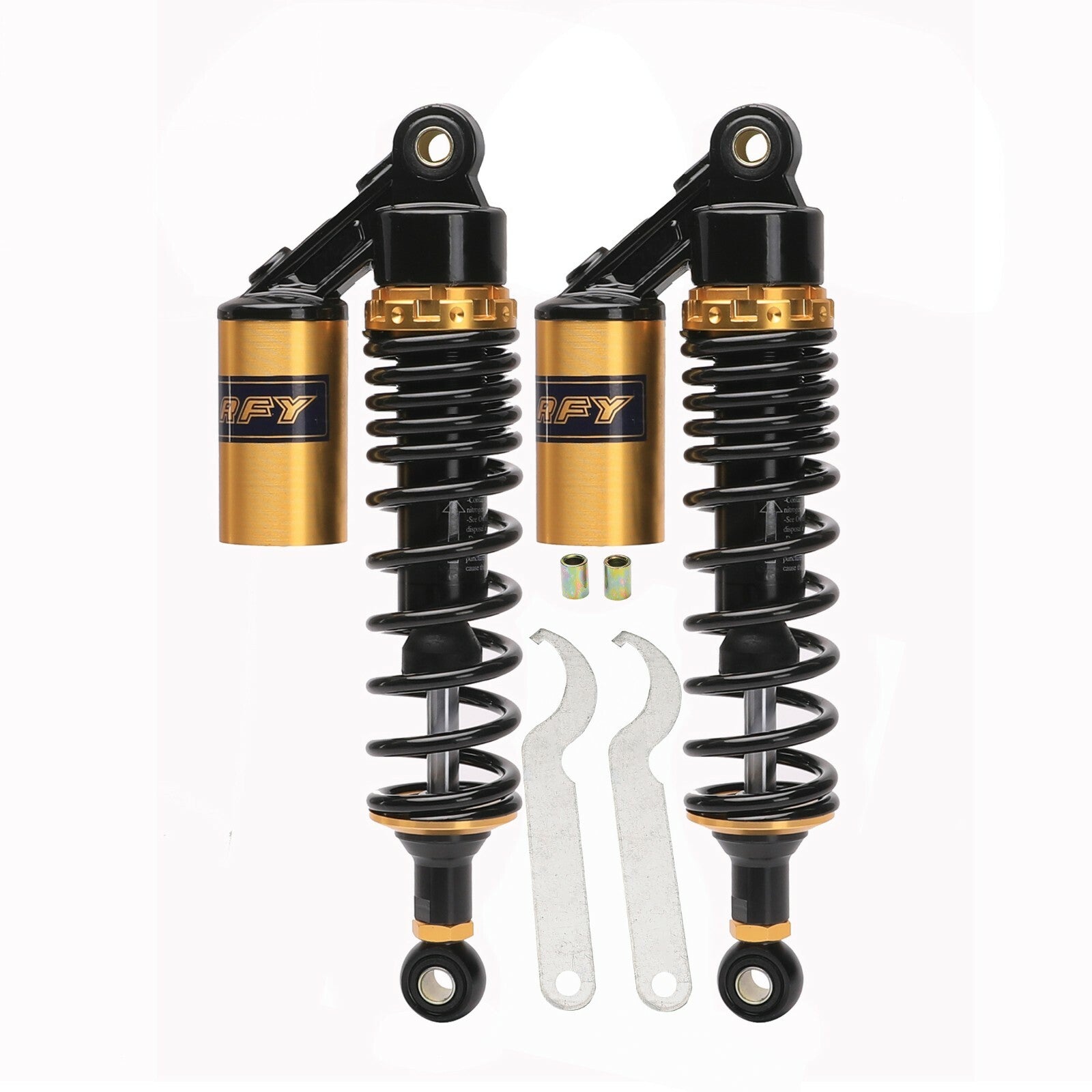A pair of 320mm 12.5-inch rear shock absorbers for the CT90 Trail Coolster 125cc ATV scooter.