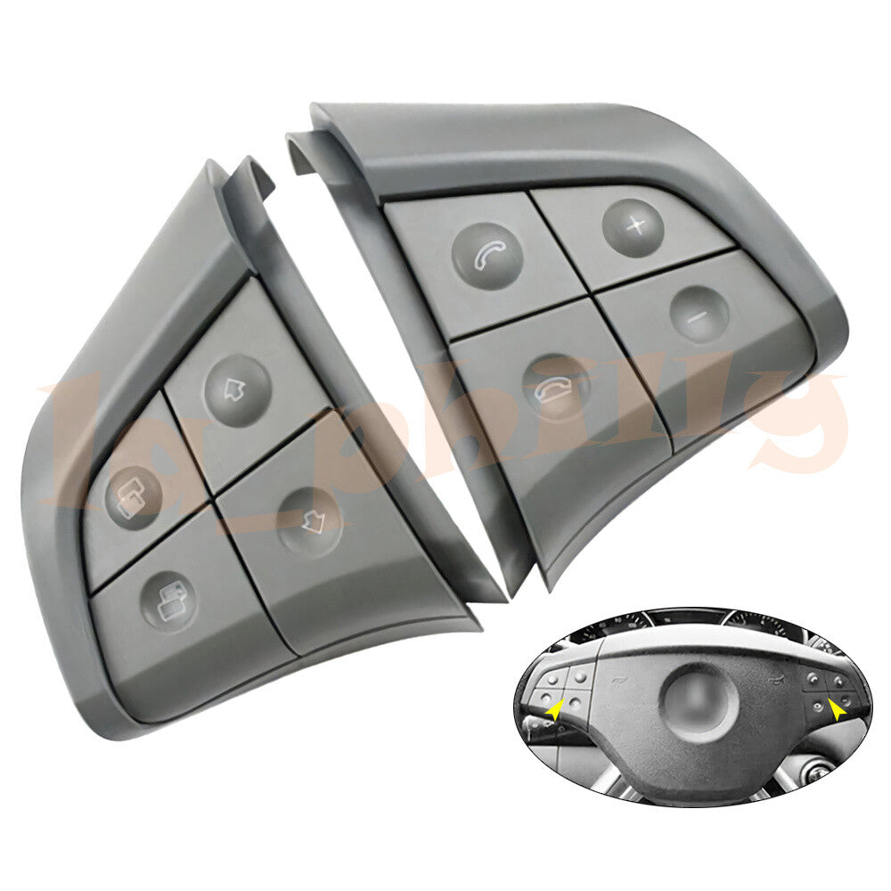 1 Pair Fit for Mercedes-Benz W164 W251 W245 Steering Wheel Switch 4 Button Gray