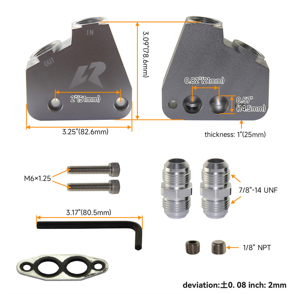 LR Oil Cooler Adapter for Corvette C5 C6 C7 LS1 LS2 LS3 LS6 LS7 4.8L 6.0L 6.2L