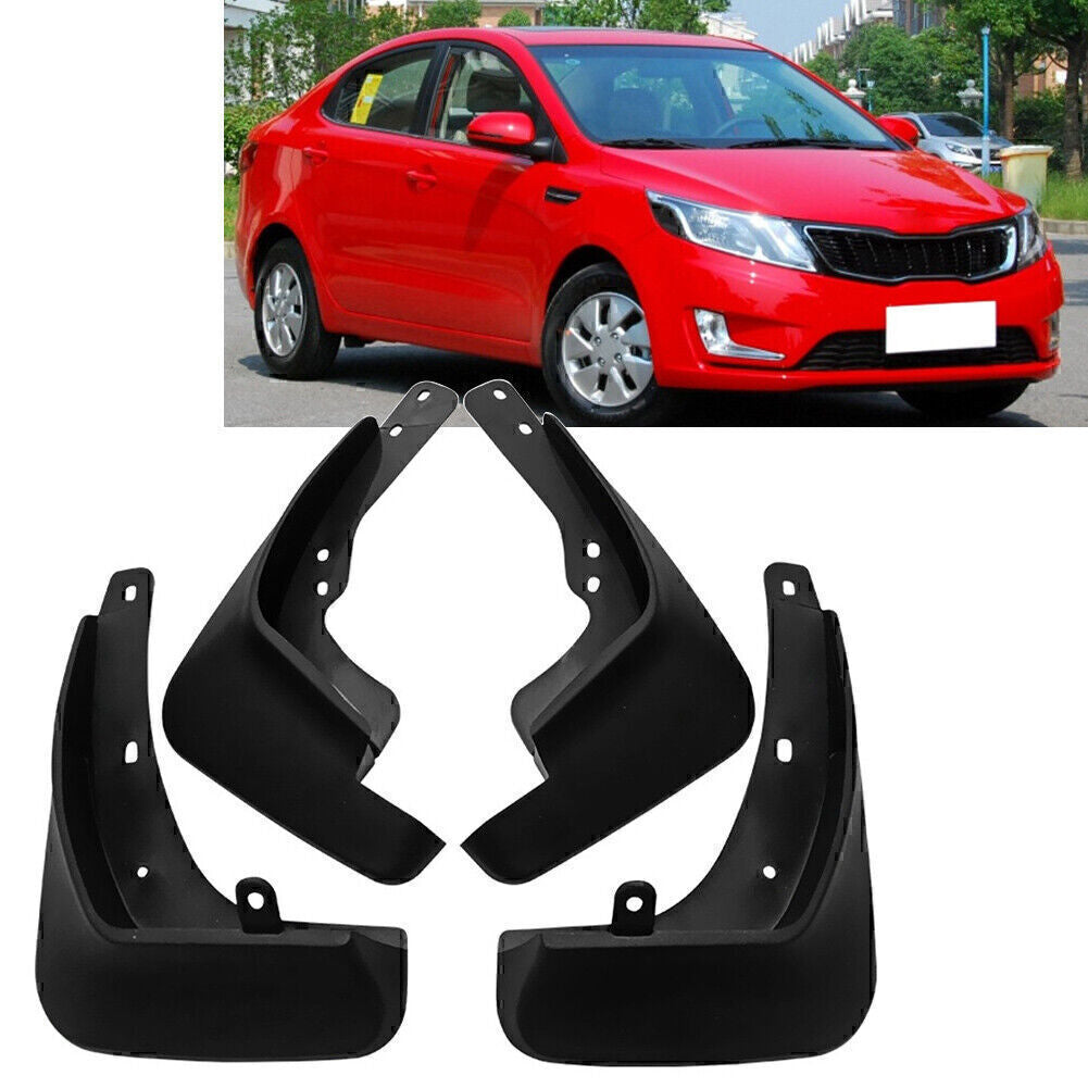 Front Rear Mud Flaps Deluxe Molded Splash Guard Fit 2012-2017 for Kia Rio UB Sedan