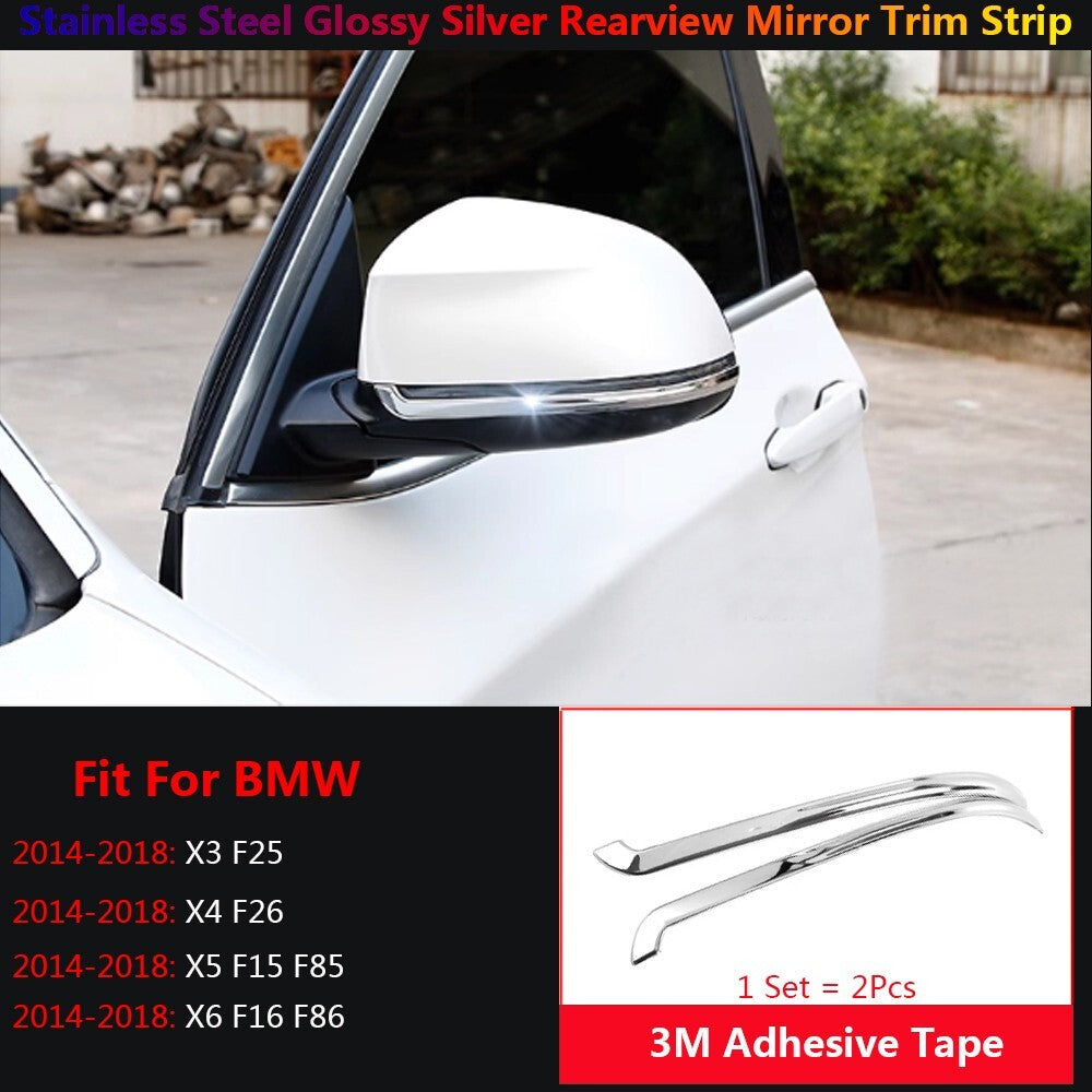 for BMW X3 X4 X5 X6 F15 F16 F25 F26 Car Exterior Rear Viewmirror Cover Trim Stip
