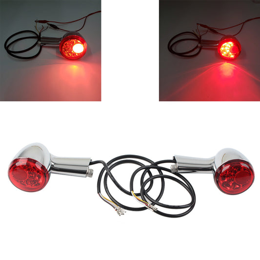 LED Rear Turn Signals Brake Light Fit for Harley Sportster XL 883 XL1200 Red Lens