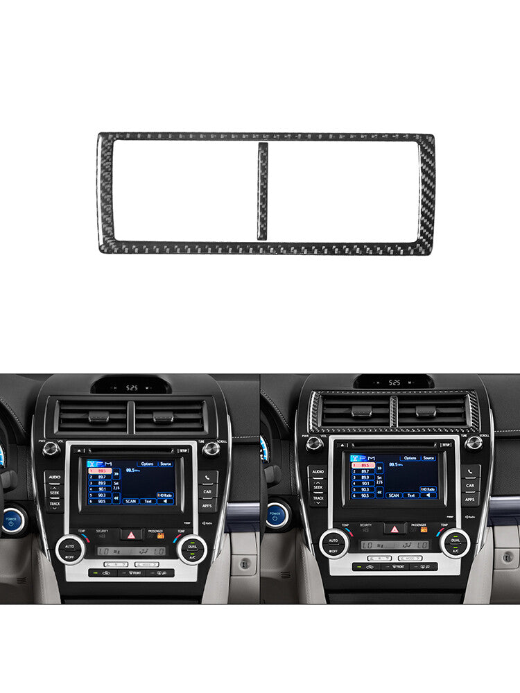 2X Interior Carbon Fiber Center Air Vent Trim Cover for Toyota for Camry 2012-2014