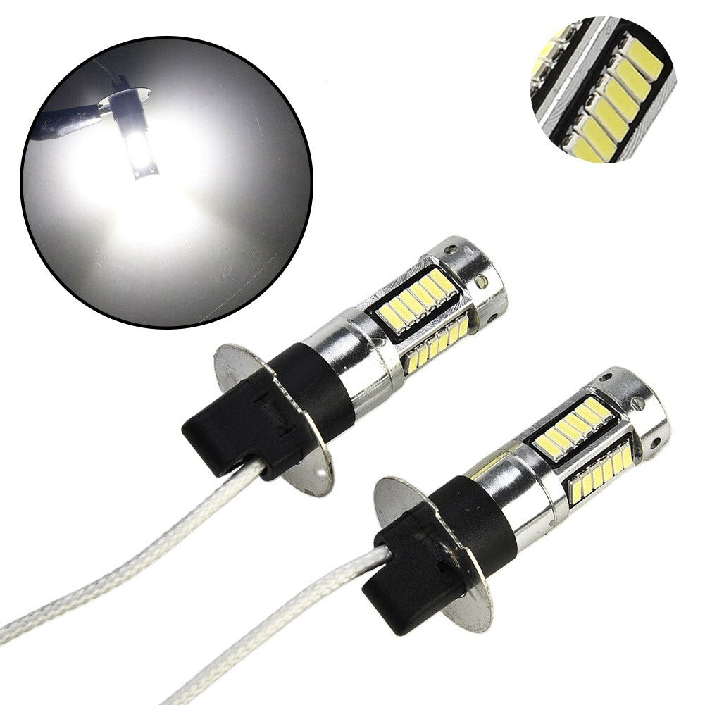 2pc H3 LED Fog Light Bulb Conversion Kit Super Bright Canbus 6000K White 100W