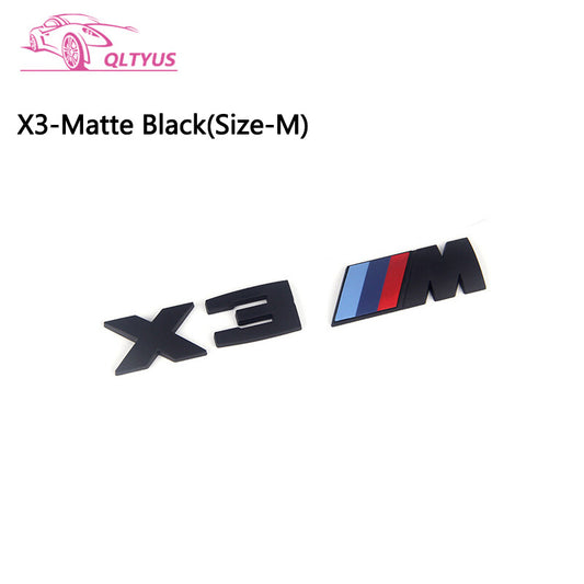 for BMW Matte Silver M Series X3M Trunk Emblem Lettering Decal Badge Set