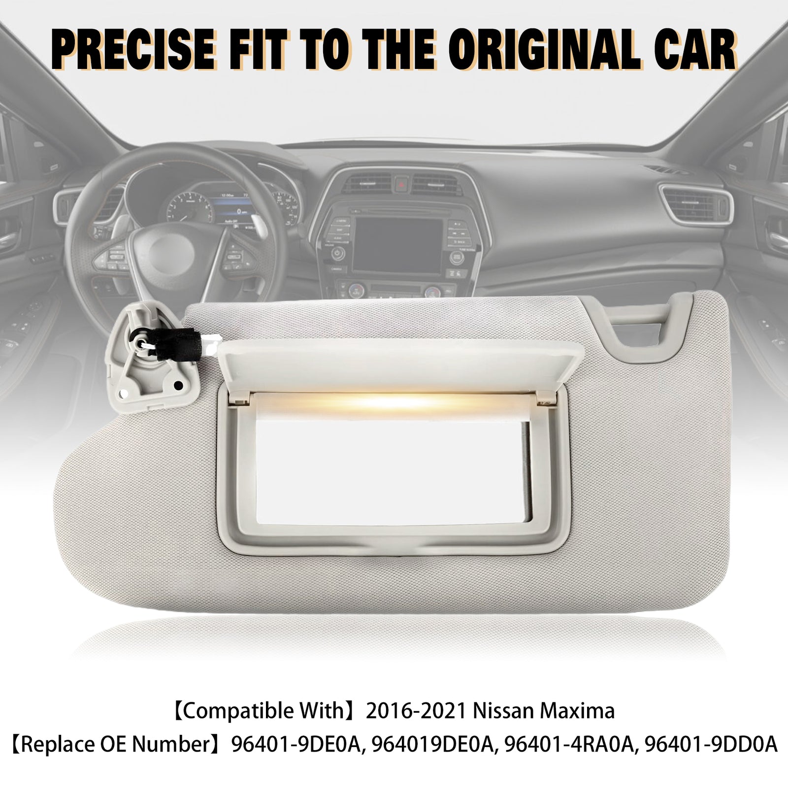 1PC 964019DE0A Left Side Sun Visor w/ Lamp For 2016-2021 for Nissan Maxima New