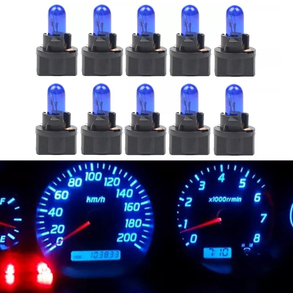 10pcs Blue T5 Car LED Dashboard Instrument Interior Lights Bulb Accessories