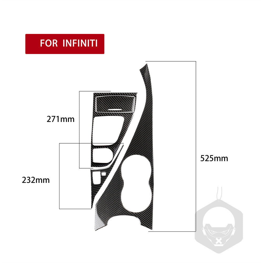 4¡ÁCarbon Fiber Water Cup Holder Gear Shift Panel Trim for Infiniti Q50 Q60 2014+