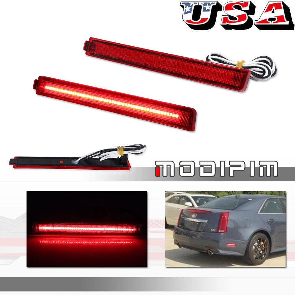Applicable to 08-13 for Cadillac CTS-V with red lens and red LED rear side marker lights.