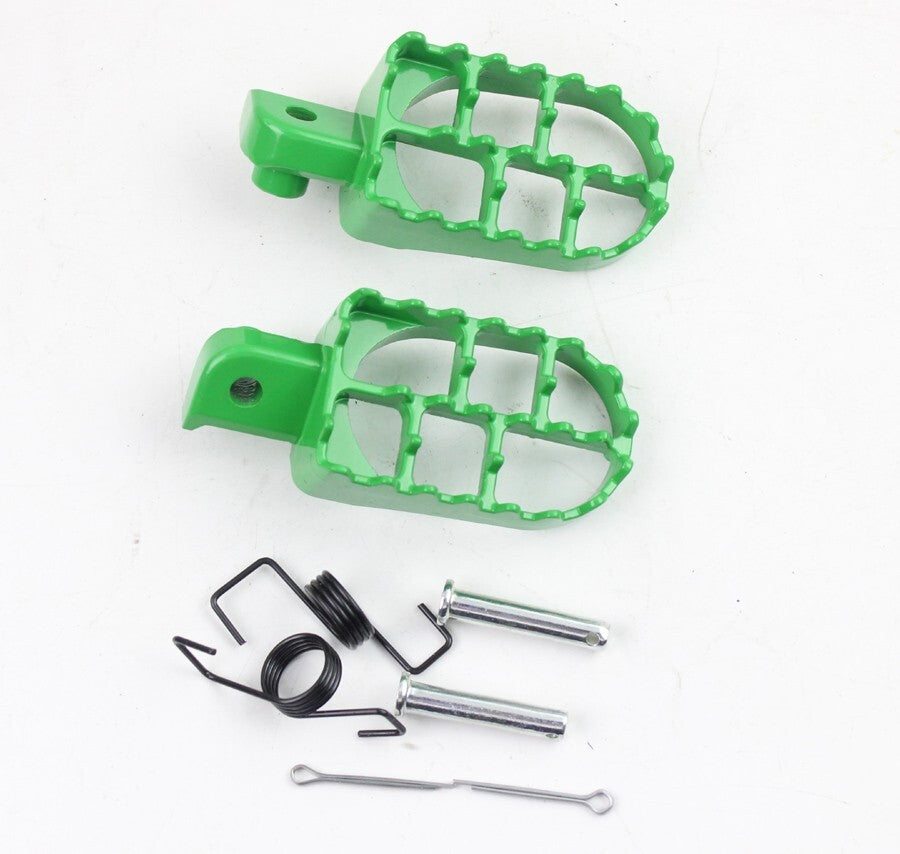 Green Foot Pegs For 1987-2013 for Kawasaki KLR 650 KLR650 Bikes Footrests Footpegs