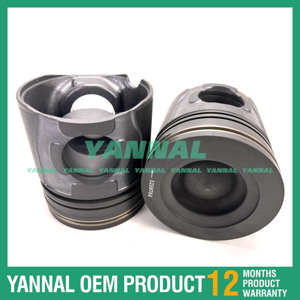 New 4x 5258754 Piston Kit STD for ISF3.8 Engine