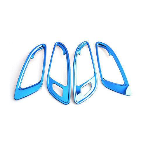 for Chevy Equinox 2018-2023 Blue Titanium Inner Door Handle Lock Cover Trim 4PC