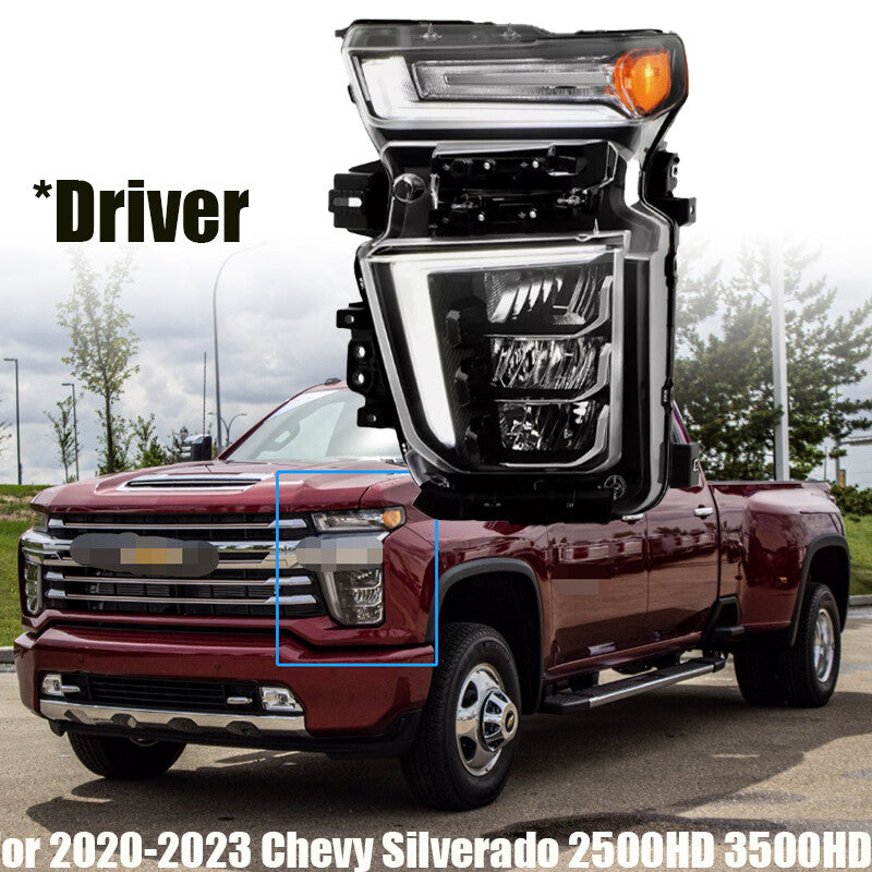 Driver LH LED High Low+DRL Headlight For 2020-2023 for Chevy Silverado 2500HD 3500HD