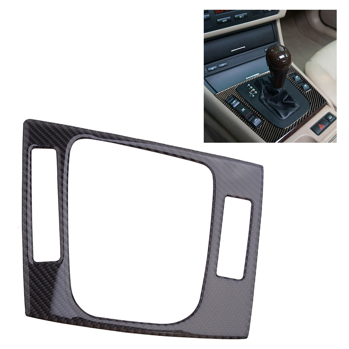 Carbon Fiber Gear Shift Panel Frame Cover Trim Fit for BMW 3 Series E46 New