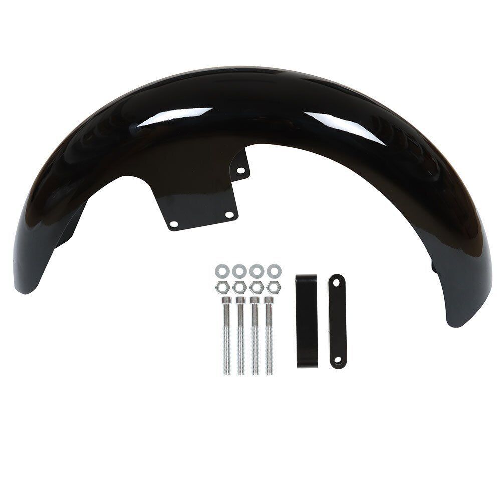 Black 21 Wrap Front Fender Mudguard for Harley Touring Glide Custom Baggers