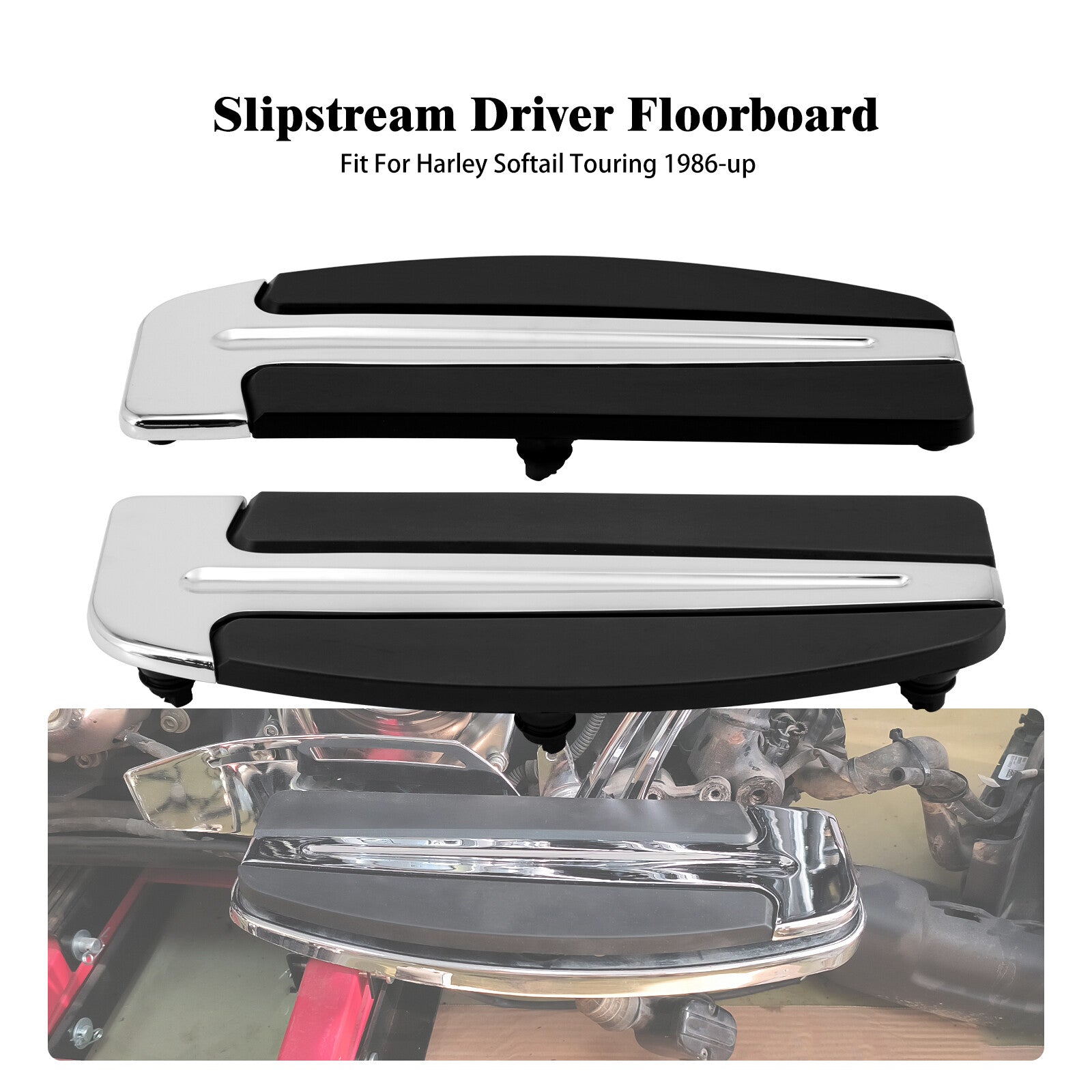 Driver Floorboard Footboard Inserts for Harley Road King Electra Glide 1986-2024