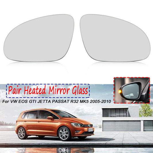 Blue heated rearview mirror glass is available on 2005-2010 for Volkswagen for Jetta for Passat R32 models.