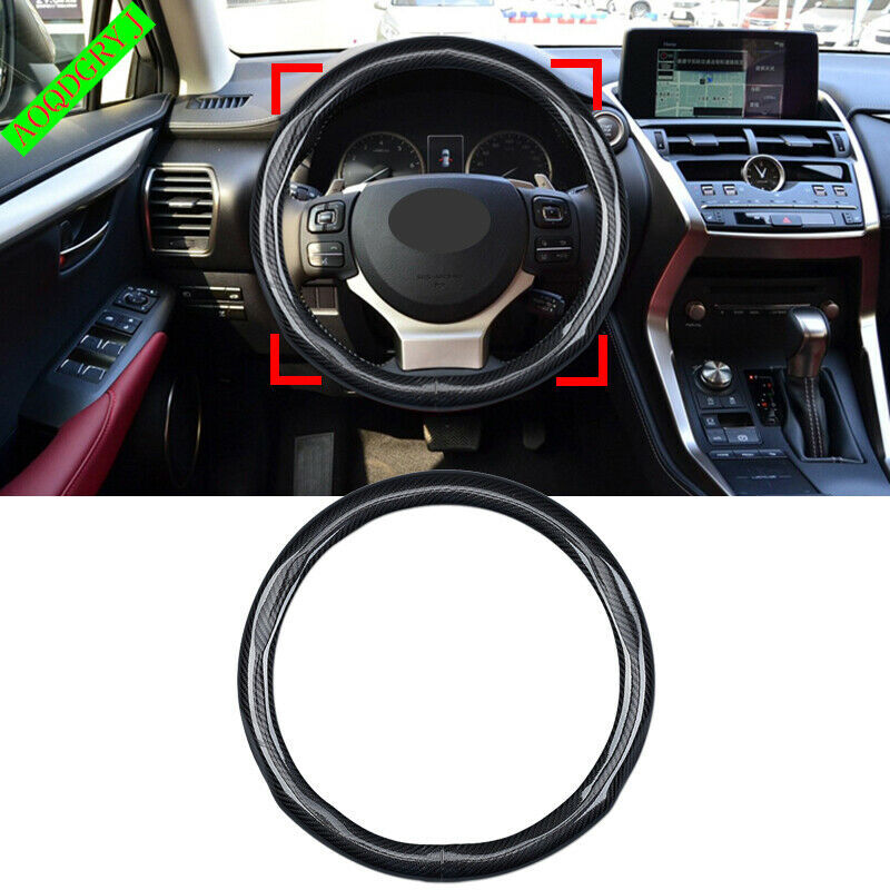 for LEXUS NX RX for ES IS UX CT LX LS Carbon look Rubber Steering Wheel Cover Trim