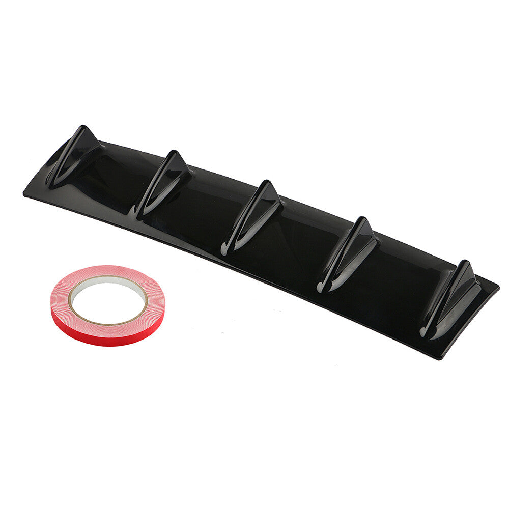 Shark Fin 5 Wing Lower Lip Rear Bumper Diffuser Spoiler Gloss Black Universal