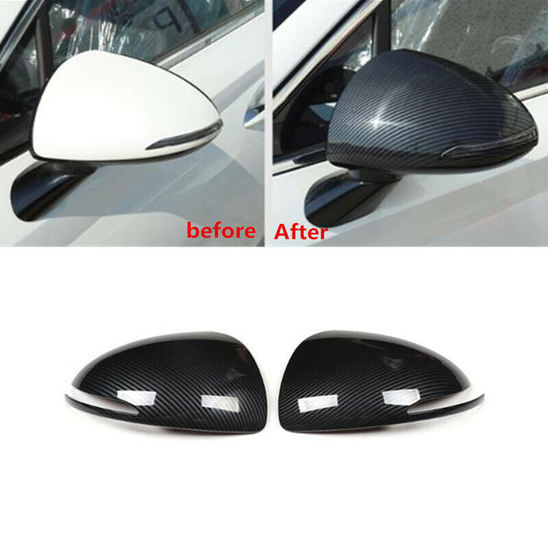 2PCS Carbon Fiber Side Rearview Mirror Cover Trim for Hyundai Sonata 2020-2022