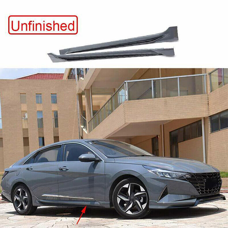 for Hyundai for Elantra 2021-2023 Unpainted Side Skirt Extension Bumper Lip Body Kit