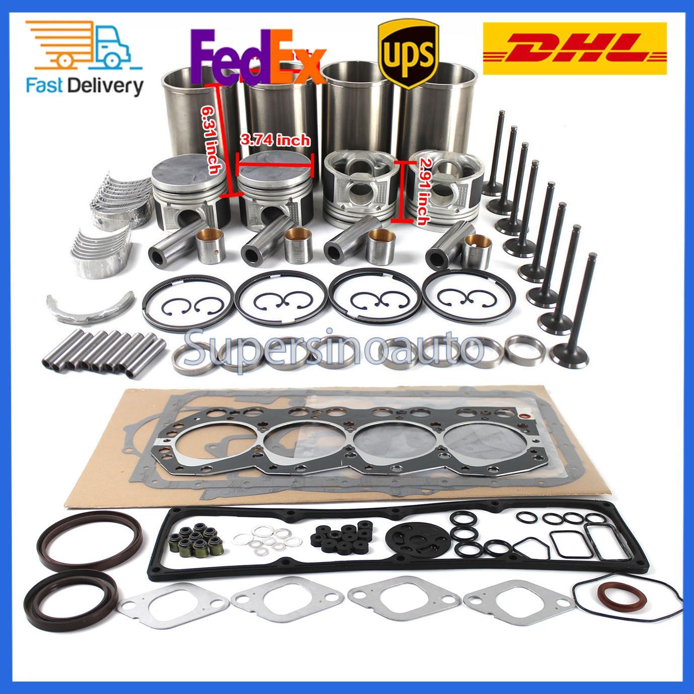 Engine Rebuild Kit w/ Valves for Nissan TD27 TD27T Engine/ TCM Forklifts D21 D22