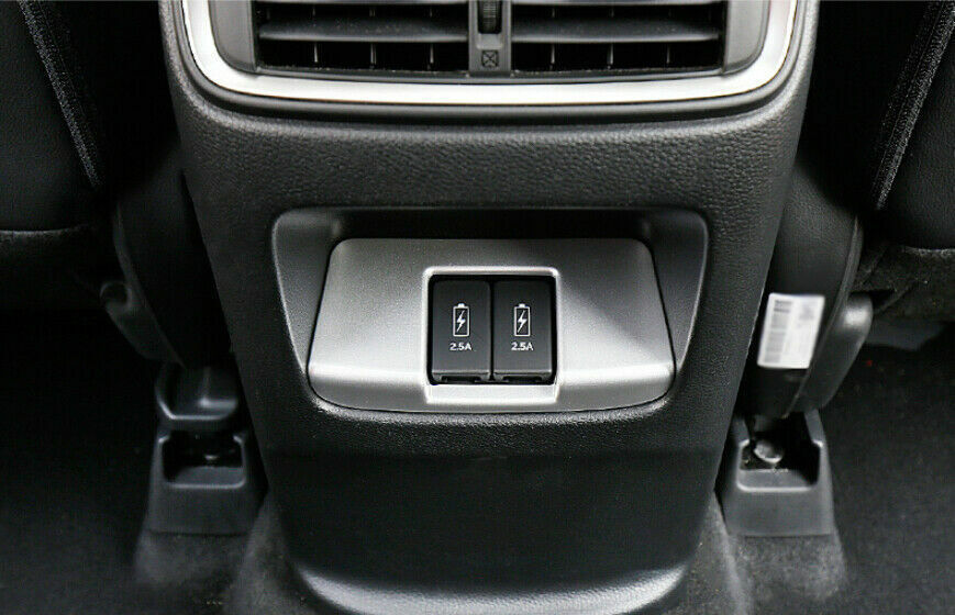 Rear USB Socket Switch Cover Trim 1PCS for Honda CRV CR-V 2017-2022 Matte Silver