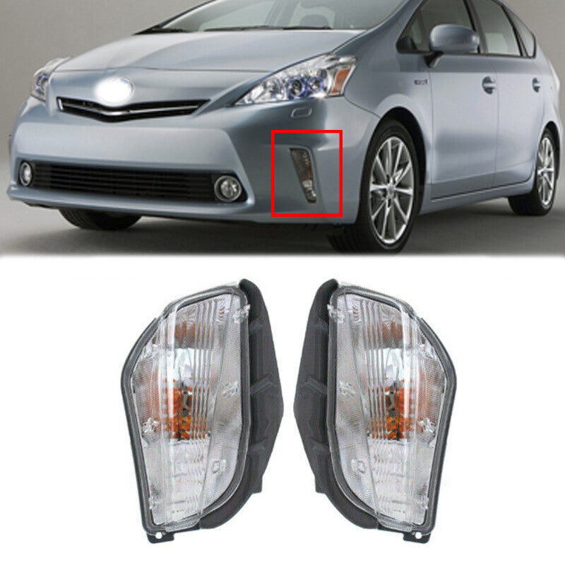 1 Pair Front Bumper turn Signal Light for Toyota Prius V 2012 2013 2014