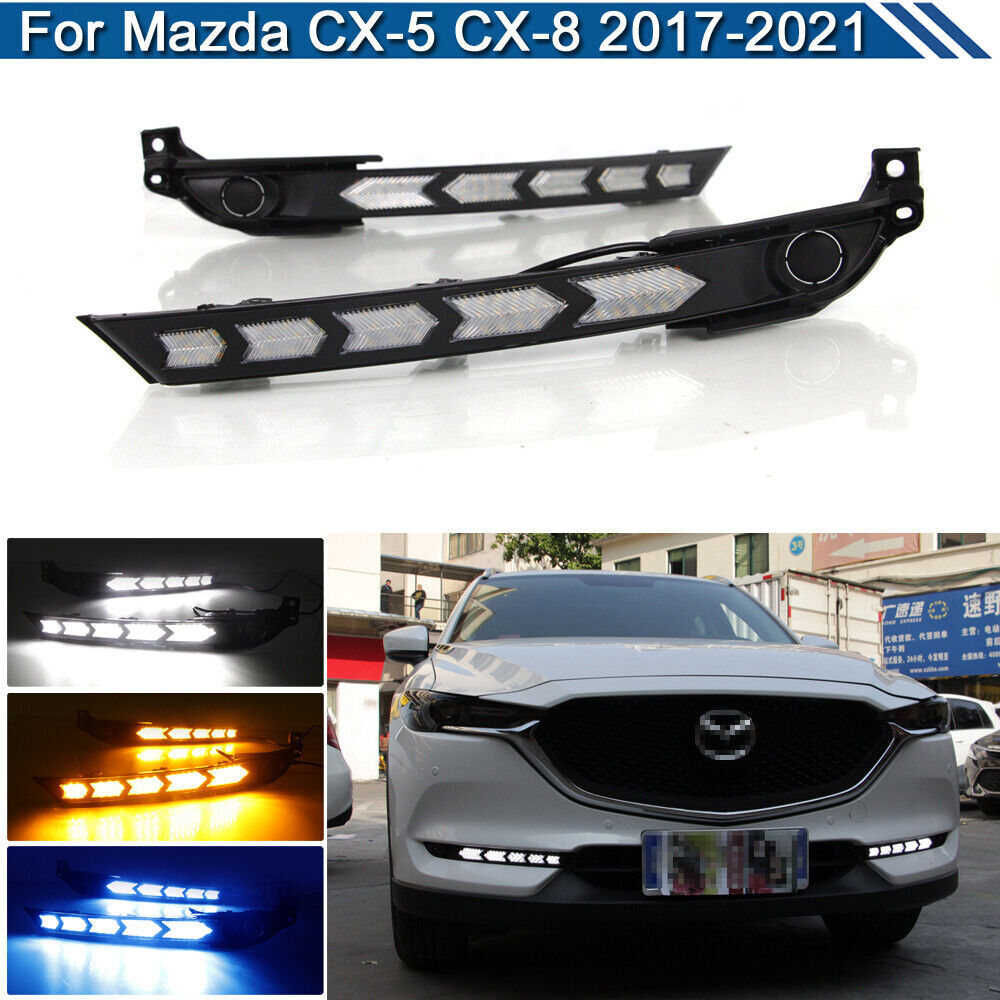 Daytime Running Lights LED DRL Fog Lamp Replacement Bumper for Mazda CX-5 CX-8