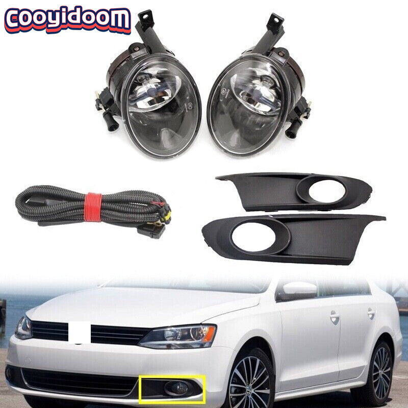 Front Bumper Fog Light Lamp+Grille for VW for Jetta 6 MK6 Sedan 2011-2014