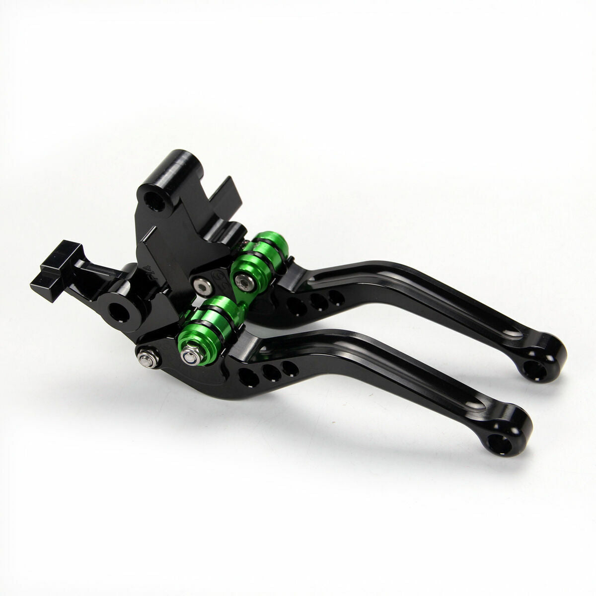 for Kawasaki ZX636/ZX6R/ZX6RR 2005-2006 Short Clutch Brake Levers Black/Green