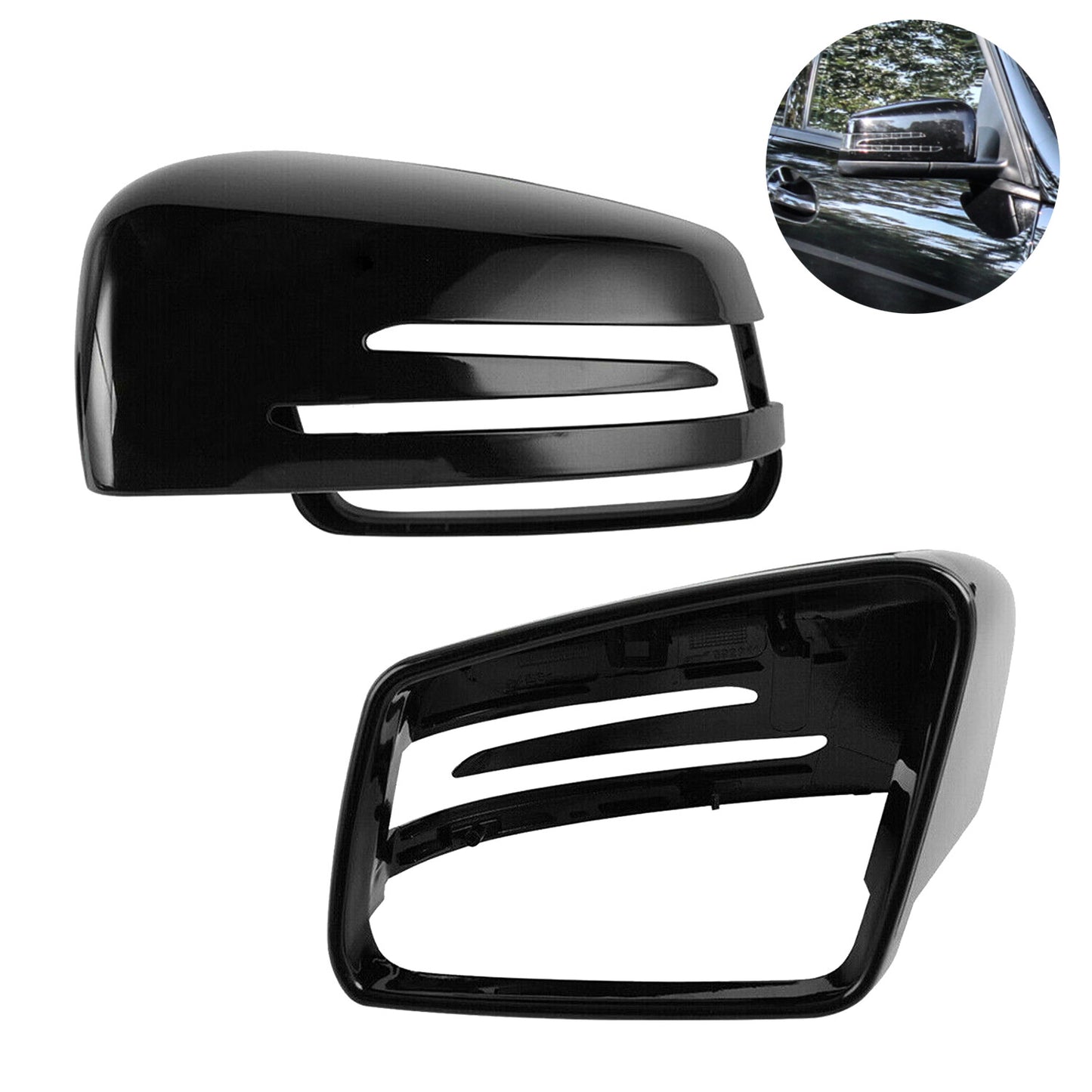 LR Side Wing Mirror Cover Caps For Fit for Mercedes A B C E S Class C207 W204 W212