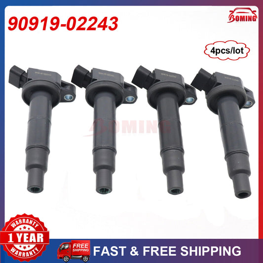 4Pcs Ignition Coils 90919-02243 for Toyota for Camry Rav4 Highlander for Lexus 2001-2015