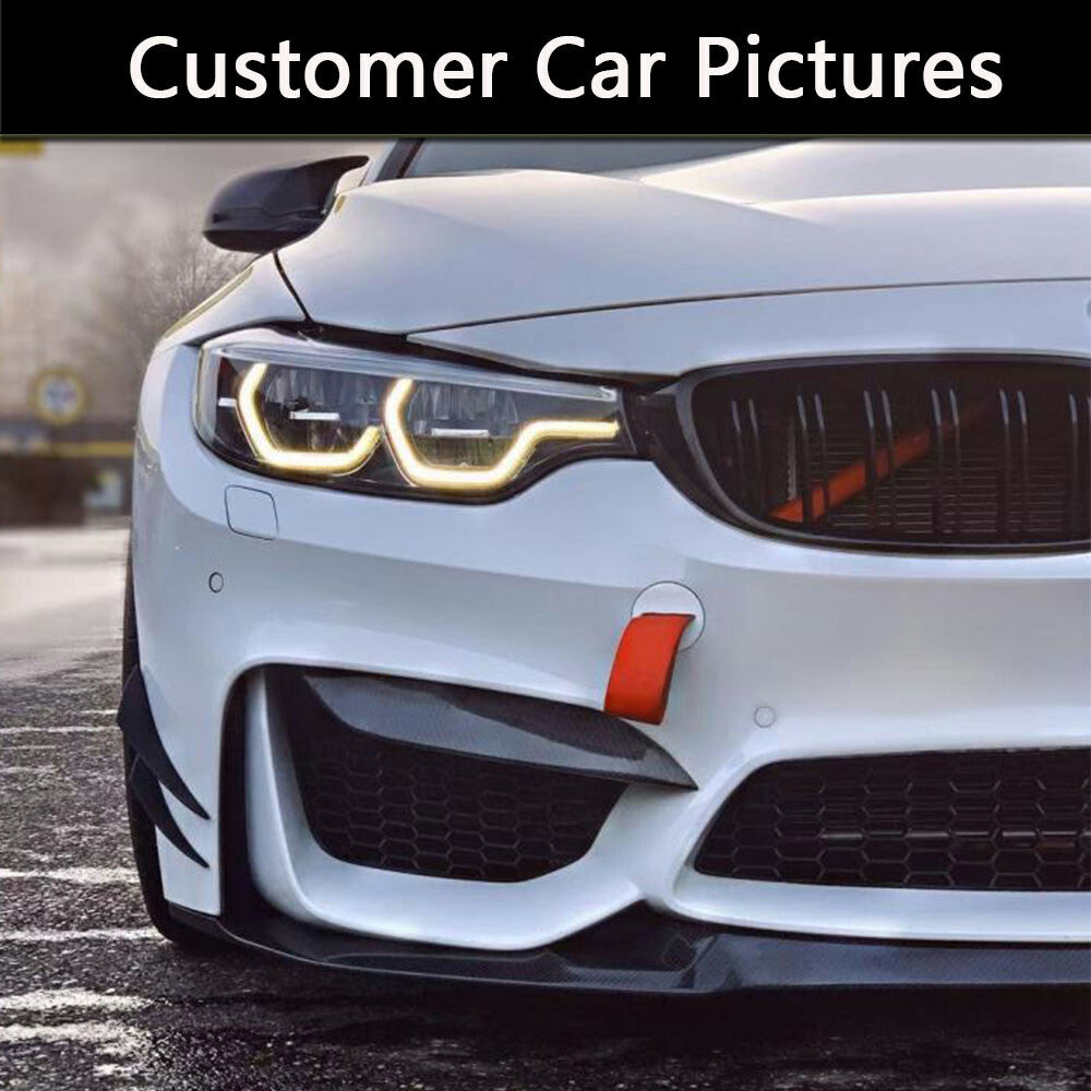Carbon Fiber Front Bumper Fog Splitter Canard Fins for BMW F80 M3 F82 F83 M4 14+