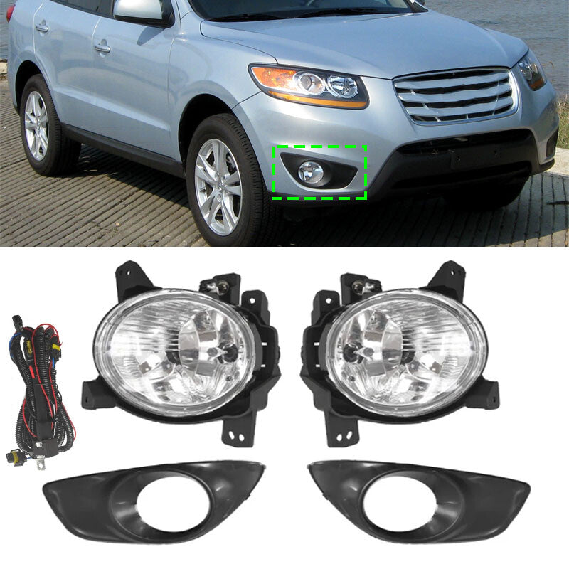 Front fog lights with bulbs and seatbelts suitable for Hyundai Santa Fe 2.4 2009 - 2012