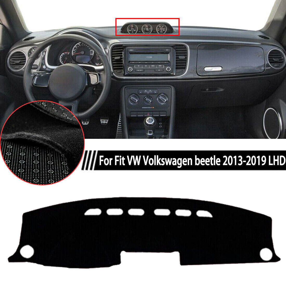 1X Inner Dashboard Dash Mat Non-slip DashMat Pad for VW for Volkswagen beetle 13-19