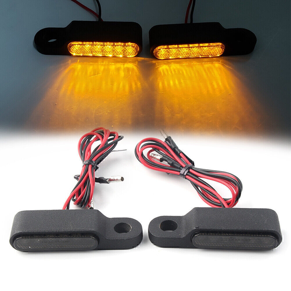 Universal for Mini LED Motorcycle Turn Signal Light Brake Clutch Lever Flashers BLK