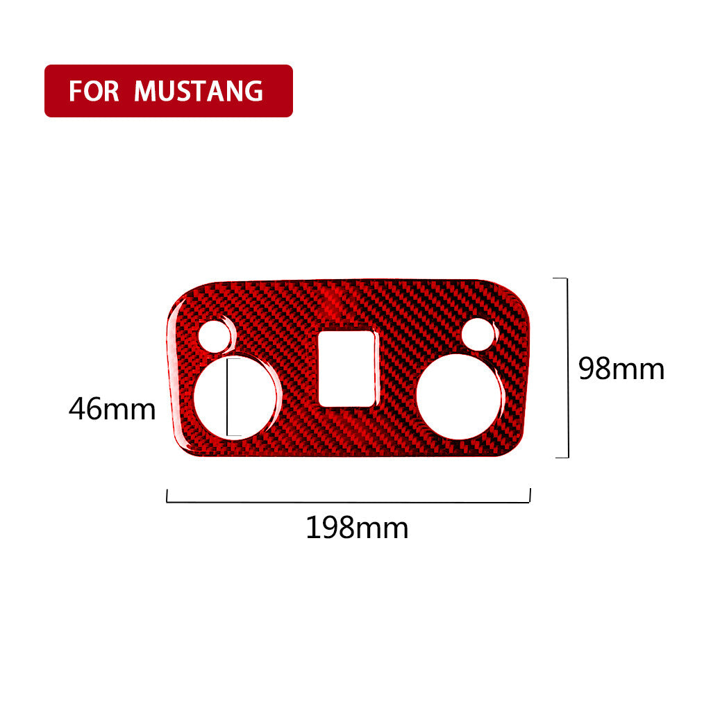Red Carbon Fiber Front Reading Light Lamp Panel Cover for Ford for Mustang 2015-2022