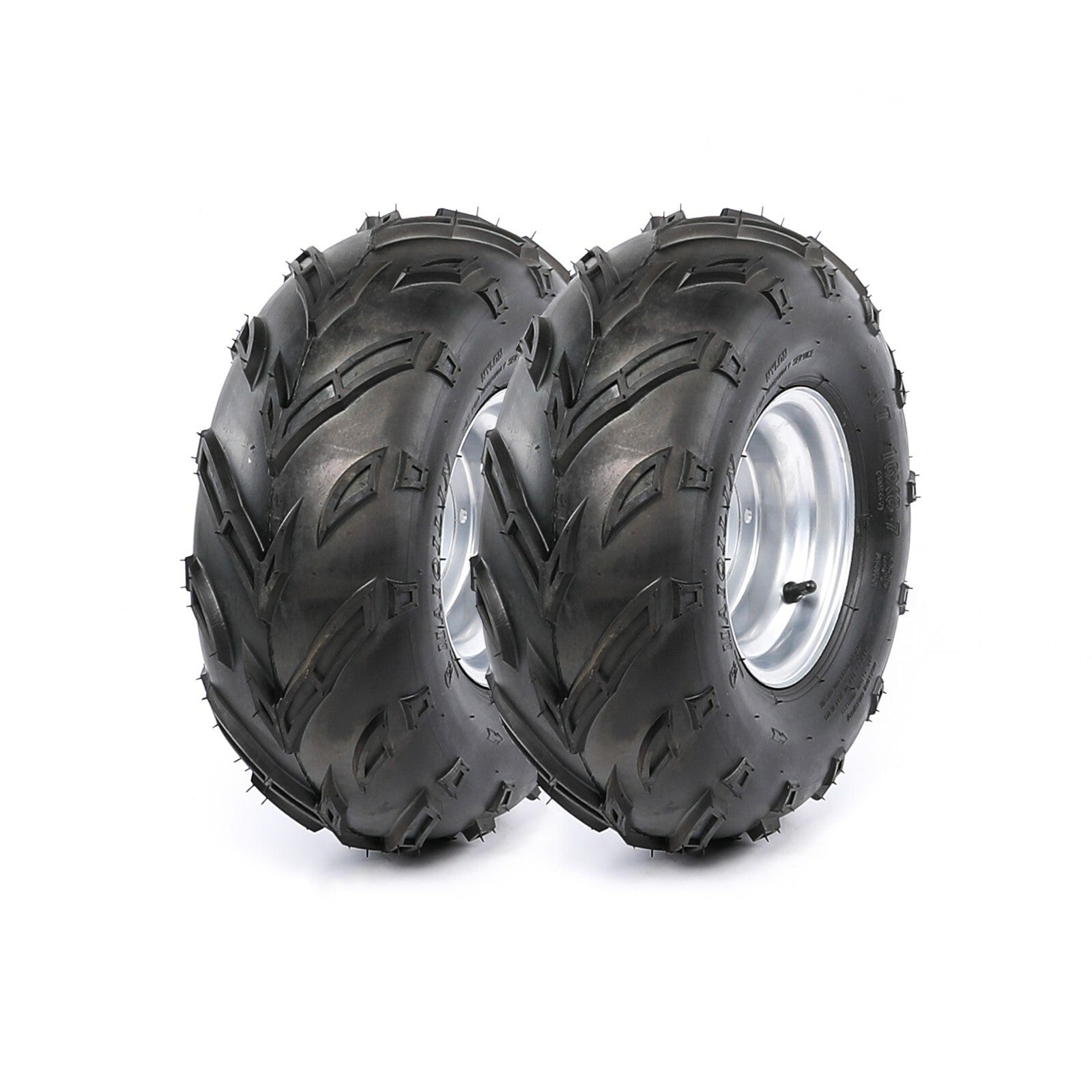 2-Piece Set of 16x8-7 Tires, Rim, 4 Bolts, 7-inch Wheels, 16x8x7 Suitable for Mini Bikes, All-Terrain Vehicles, Four-Wheel Go-Karts