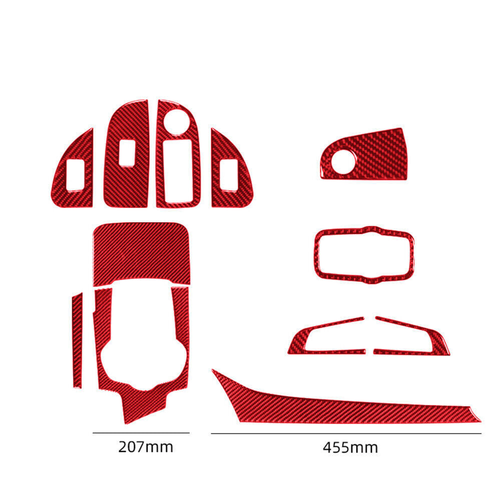 12Pcs Red Carbon Fiber Full Interior Cover Trim for Alfa Romeo Giulia 2017-2019