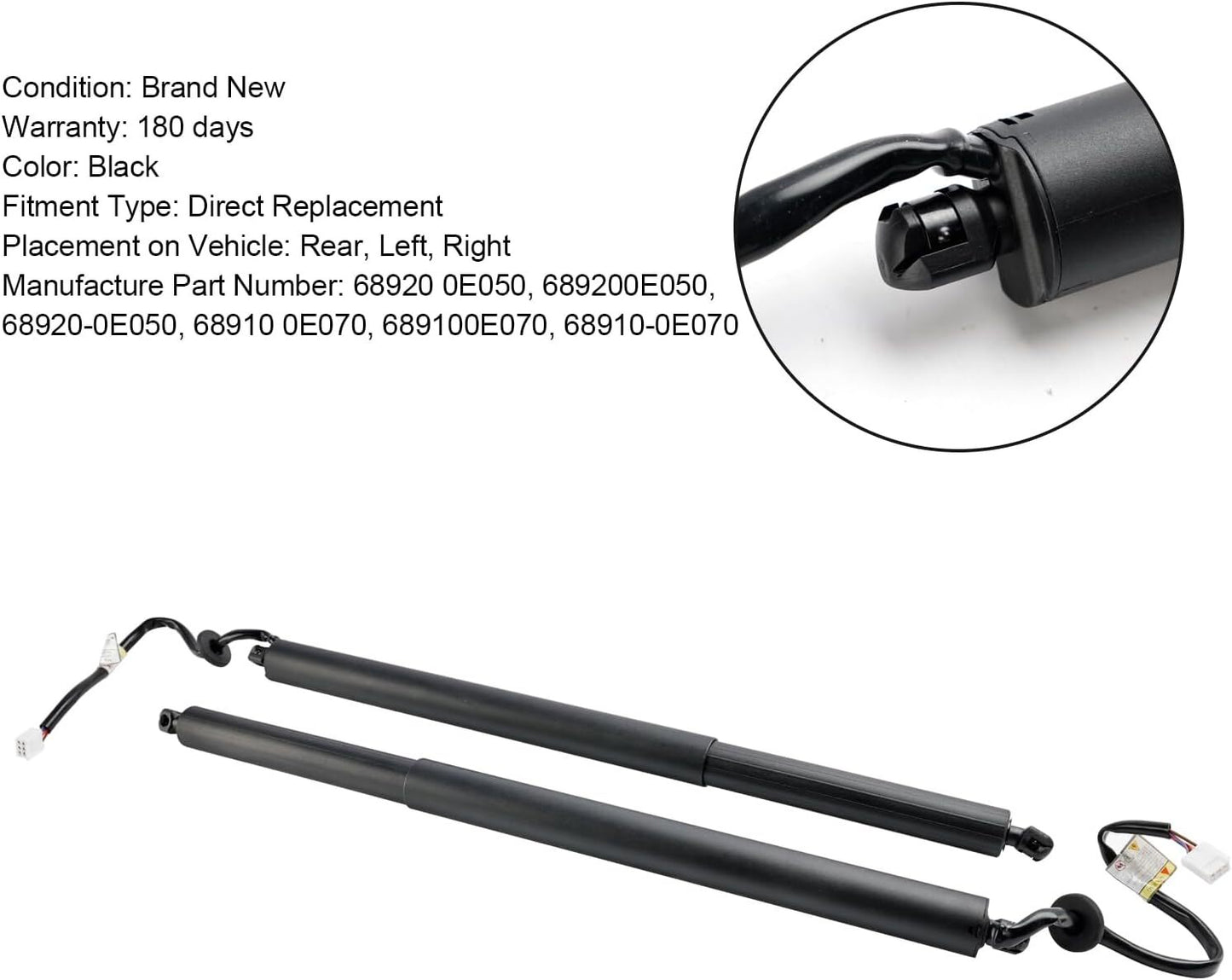 2Pcs Tailgate Lifter Left  Right 68910-0E070 68920-0E050 For Highlander 21-2023
