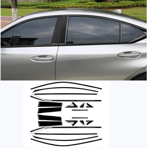 20for Lexus for ES 250 350 300H 2019-2023 Glossy Black Window Strips Cover Trim